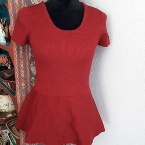 Philosophy Ribbed Knit Peplum Top